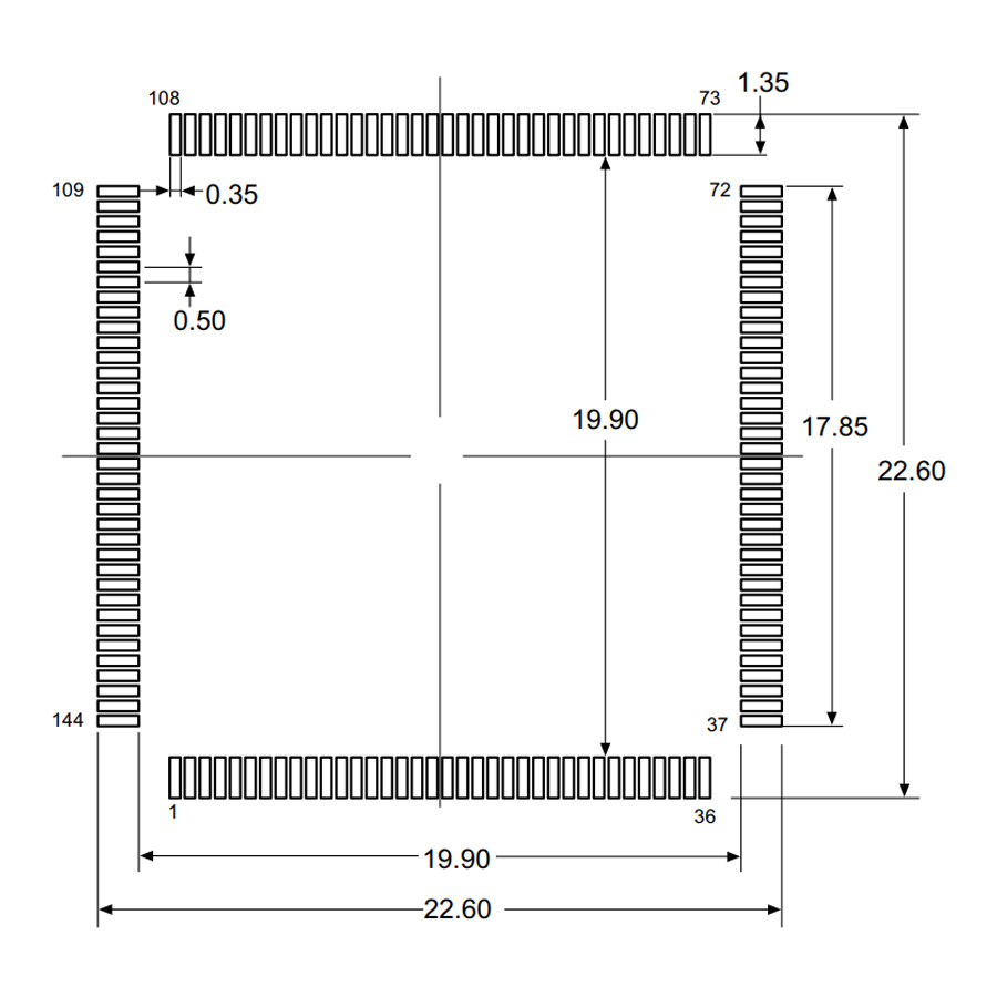 STM32H743ZIT6 Footprint